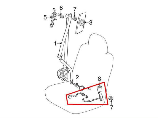 2011-14 Toyota Prius Front Left Driver Side Seat Belt Buckle 73230-47260-B0 OEM - Alshned Auto Parts