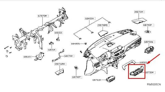 19-24 Nissan Altima SL Center RH and LH Dash Air Vent Grille 68750-6CA1A *ReaD* - Alshned Auto Parts