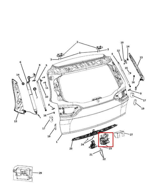 2014-2018 Jeep Cherokee Limited Rear Liftgate Tailgate Lock Latch Actuator - Alshned Auto Parts
