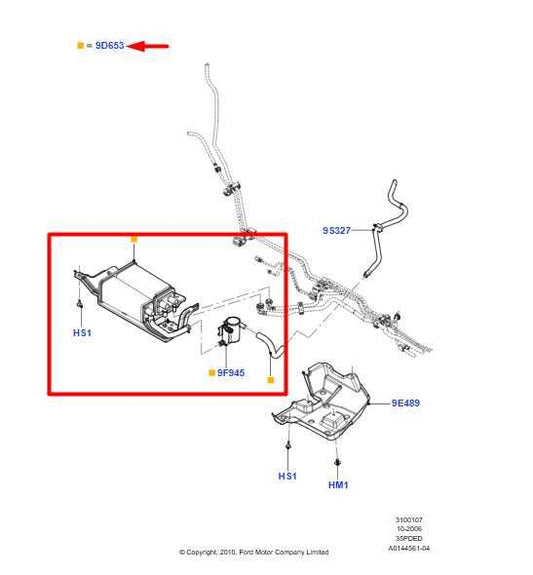 2007-14 Ford Edge SEL 3.5L Fuel Vapor Evaporator Emission Canister 7T43-9D653-AC - Alshned Auto Parts
