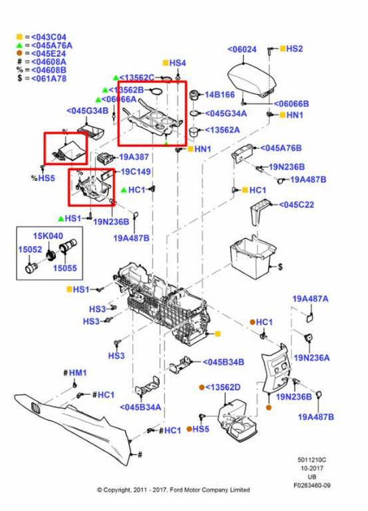 2014-15 Ford Explorer Center Console Shifter Trim and Storage Tray w/ Cup Holder - Alshned Auto Parts