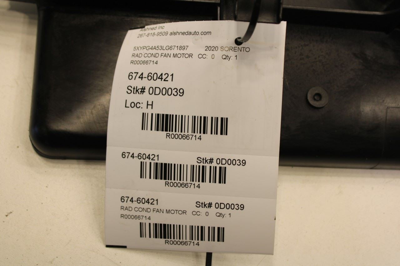 2015-20 Kia Sorento LX 3.3L Left Side Radiator Cooling Fan Motor Assy 25304C6710 - Alshned Auto Parts