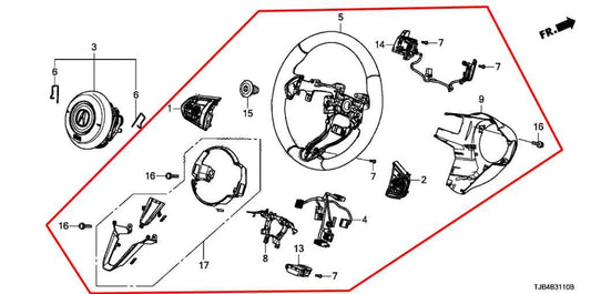 2019-2025 Acura RDX SH-AWD 2.0L AWD Steering Wheel Leather w/ Control Buttons - Alshned Auto Parts