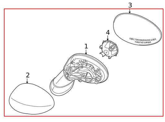 2007-2015 Mini Cooper 1.6L Driver Left Side Rear View Mirror 51-16-2-755-635 OEM - Alshned Auto Parts