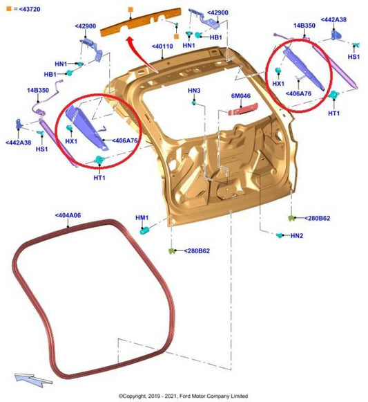 2020-25 Ford Escape SEL Liftgate Back Door Anti Pinch Sensor Set LJ6B-S406A76-AB - Alshned Auto Parts