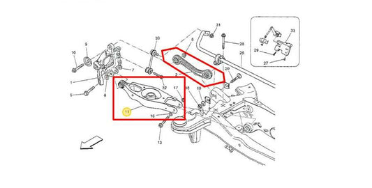 17-21 Maserati Ghibli RWD Rear Driver Left Side Suspension Control Arm Set of 4 - Alshned Auto Parts