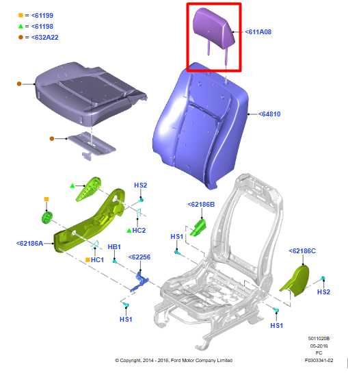18-20 Ford F150 Front Right or Left Side Seat Headrest Cloth JL3Z-96611A08-A OEM - Alshned Auto Parts