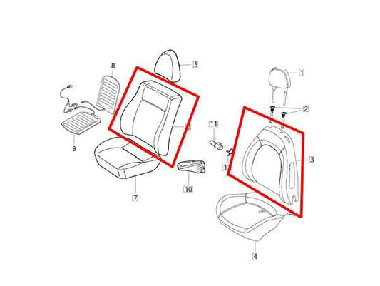 15-22 RAM Promaster City Front RH Side Seat Back Upper Cushion 5ZM25ND5AA *ReaD* - Alshned Auto Parts