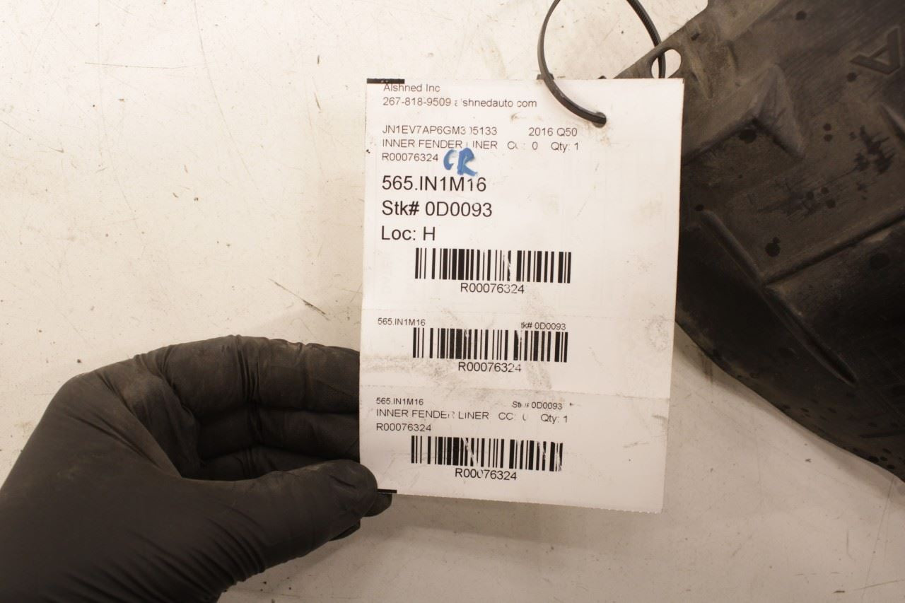 14-24 Infiniti Q50 Premium FR Right Fender Rearward Section Splash Shield *ReaD* - Alshned Auto Parts