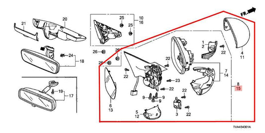 2018-22 Honda Accord Left Driver Side Rear View Mirror 76258-TVA-A42 OEM *ReaD* - Alshned Auto Parts