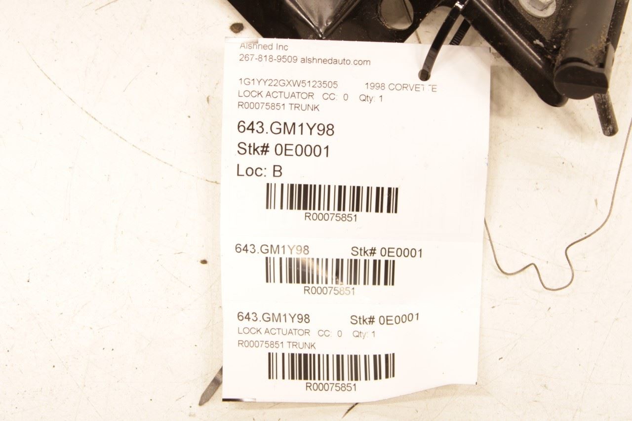 1997-2004 Chevrolet Corvette Rear Left Driver Side Trunk Lock Latch Actuator - Alshned Auto Parts