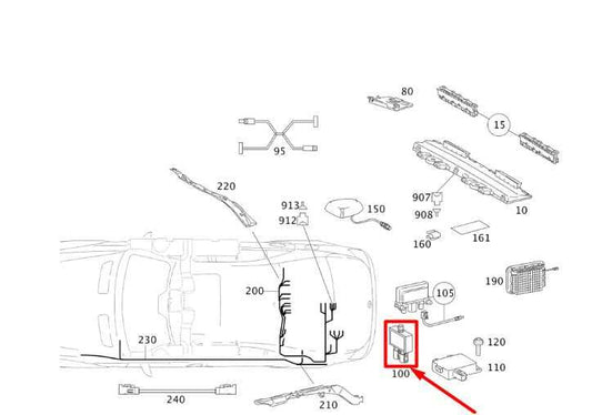 2007-2017 Mercedes-Benz S550 Antenna Amplifier Splitter Module 221-820-37-89 OEM - Alshned Auto Parts