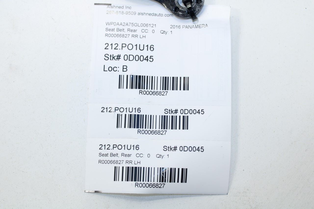 10-16 Porsche Panamera 4 AWD Rear Left or Right Side 2nd Row Seat Belt Retractor - Alshned Auto Parts