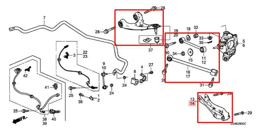 2014-20 Acura MDX Advance AWD Rear LH Suspension Upper and Lower Control Arm Set - Alshned Auto Parts