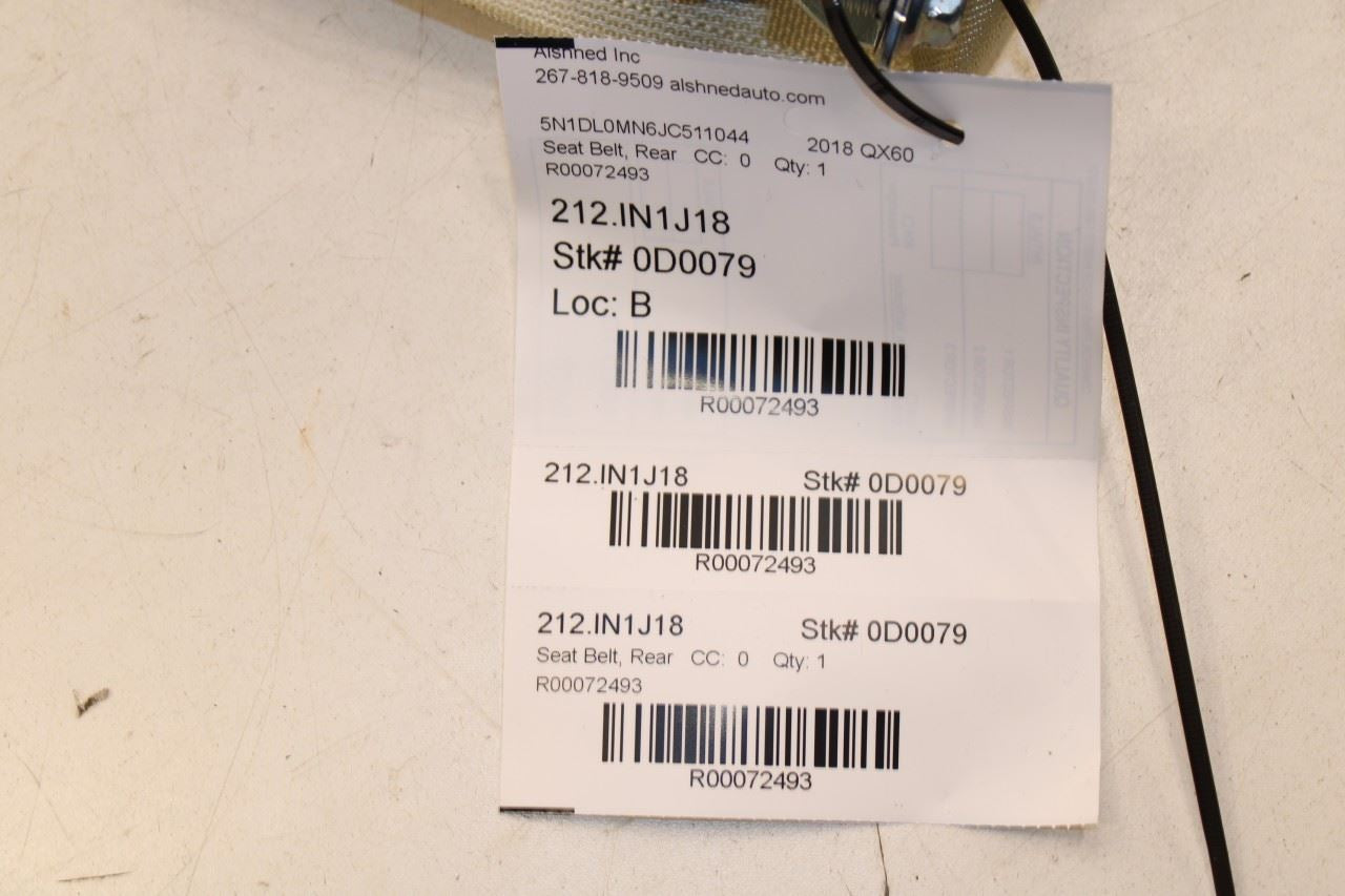 2014-20 Infiniti QX60 3.5L FWD Rear Driver Left Side 3rd Row Seat Belt Retractor - Alshned Auto Parts