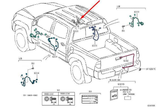 2016-2020 Toyota Tacoma Limited Front Right Side Door Wire Harness 82151-04410 - Alshned Auto Parts