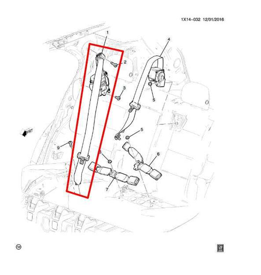 21-24 GMC Terrain Denali Rear Left Side 2nd Row Seat Belt Retractor 84846380 OEM - Alshned Auto Parts