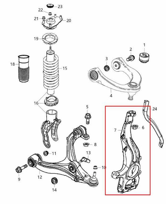 2016-2021 Jeep Grand Cherokee Overland Front Right Side Spindle Knuckle Hub - Alshned Auto Parts