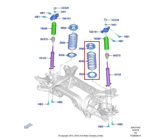 16-23 Ford Mustang GT Rear Right Passenger and Left Driver Side Coil Spring Pair - Alshned Auto Parts