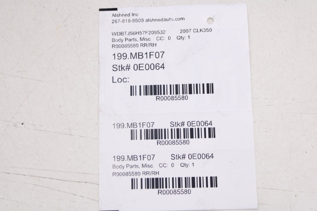 2006-09 Mercedes-Benz CLK350 Rear Right Quarter Window Molding Strip 20967004388