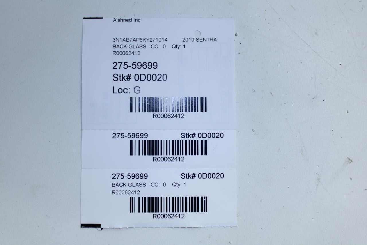 2013-2019 Nissan Sentra SV Rear Back Window Glass 79700-3SG0A OEM - Alshned Auto Parts