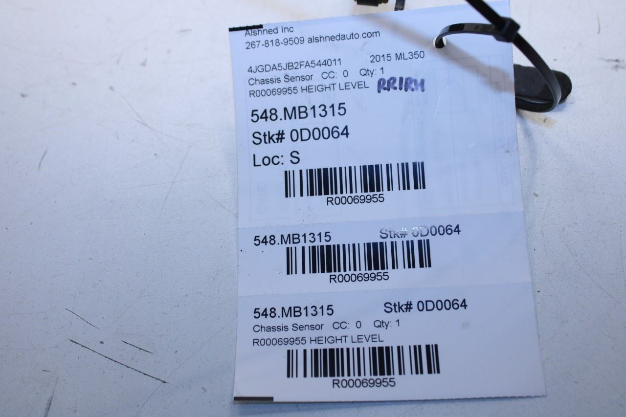 12-15 Mercedes-Benz ML350 Rear RH Side Suspension Headlight Height Level Sensor - Alshned Auto Parts