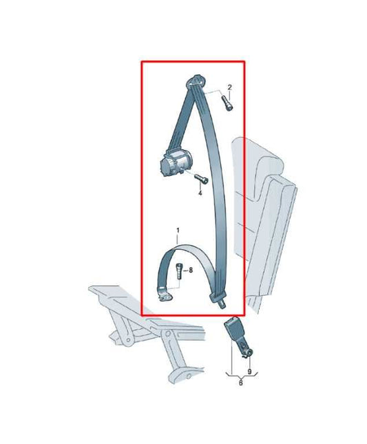 2018-24 Volkswagen Atlas S Rear Passenger Right Side 3rd Row Seat Belt Retractor - Alshned Auto Parts