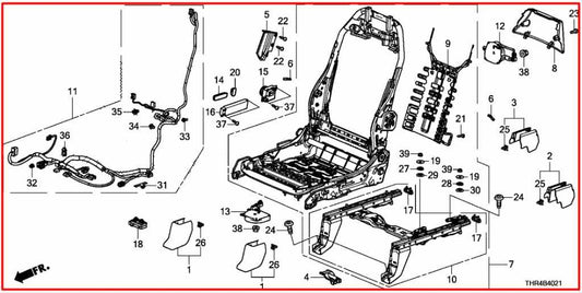 2021-24 Honda Odyssey Touring 3.5L FWD Front Passenger Right Side Seat Complete - Alshned Auto Parts