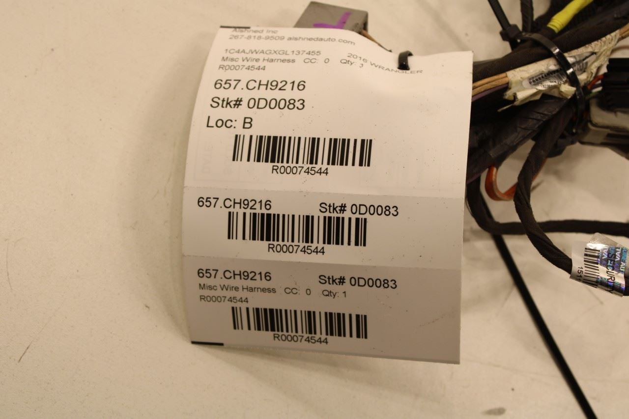 2015-2017 Jeep Wrangler Sport 2dr Front Left Driver Door Wire Harness 68244617AA - Alshned Auto Parts