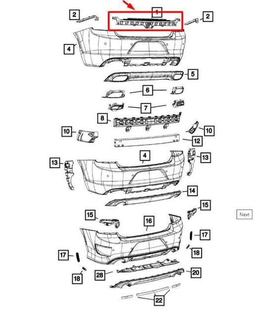 2015-2023 Dodge Charger GT AWD Rear Bumper Center Support Bracket 68226564AB OEM - Alshned Auto Parts