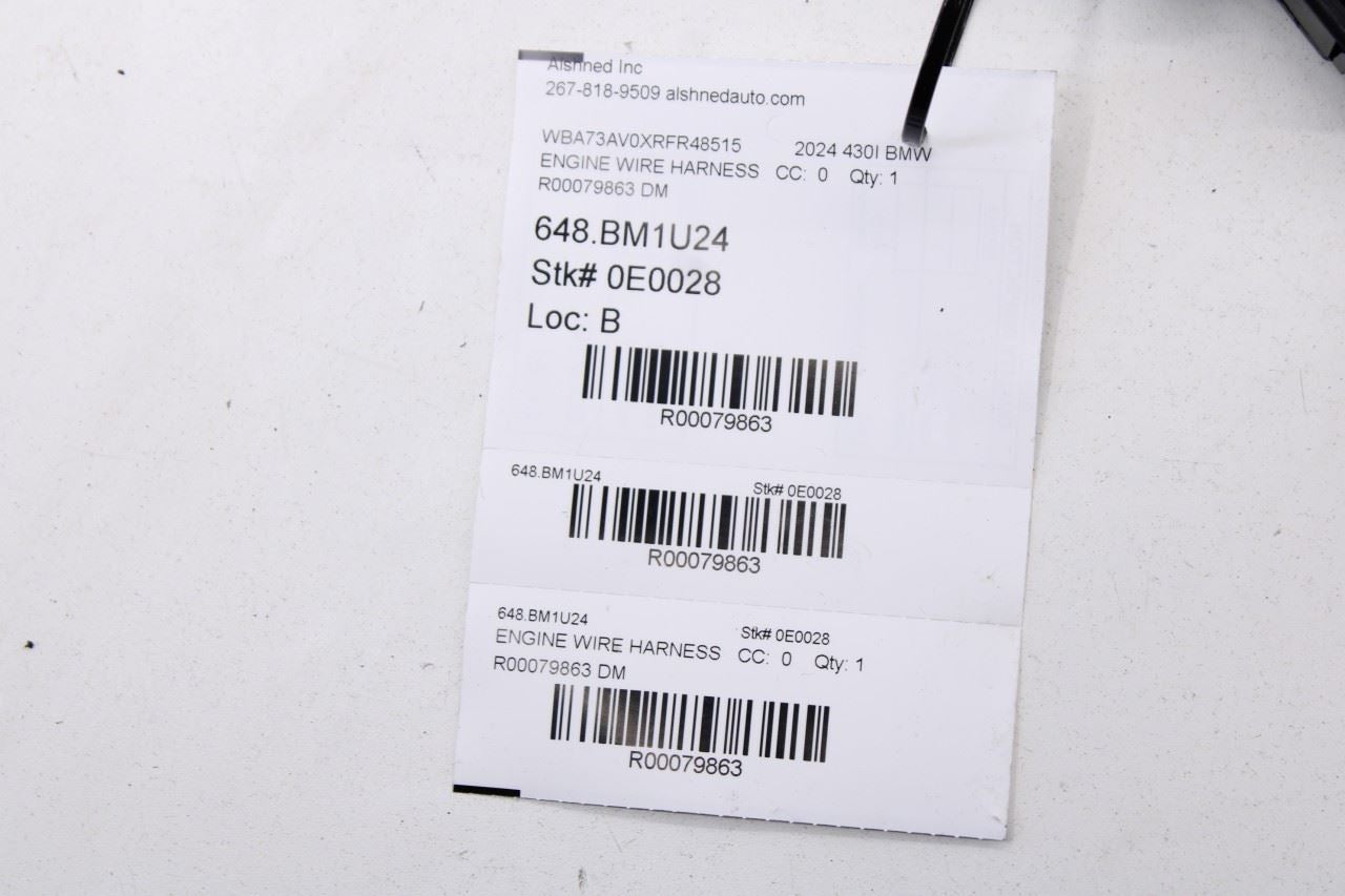 2024 BMW 430i Gran Coupe xDrive 2.0L AWD Engine Sensoric Wire Harness *ReaD* - Alshned Auto Parts