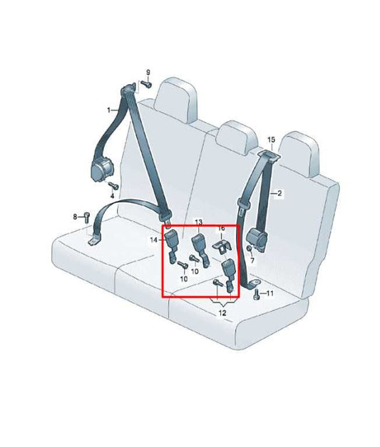 18-23 Volkswagen Atlas S Rear RH LH Side and Center 2nd Row Seat Belt Buckle Set - Alshned Auto Parts