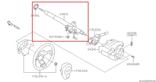 14-16 Subaru Impreza Sport Premium 2.0L AWD Steering Column Assembly 34500SG020 - Alshned Auto Parts