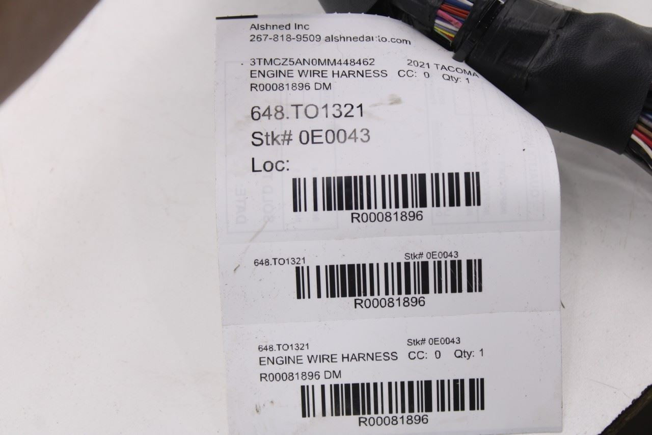 19-23 Toyota Tacoma SR5 3.5L 4WD Engine Motor Wiring Harness 82121-04870 *ReaD*12