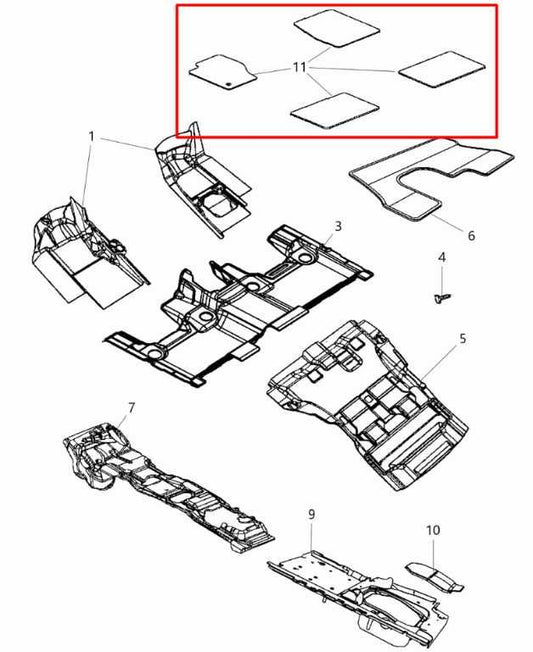 14-15 Dodge Durango SXT Front Rear RH and LH Side Interior Carpet Floor Mats Set - Alshned Auto Parts