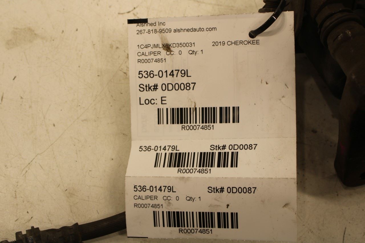 2014-2022 Jeep Cherokee Latitude Rear Left Side Brake Disc Caliper 68225312AA - Alshned Auto Parts