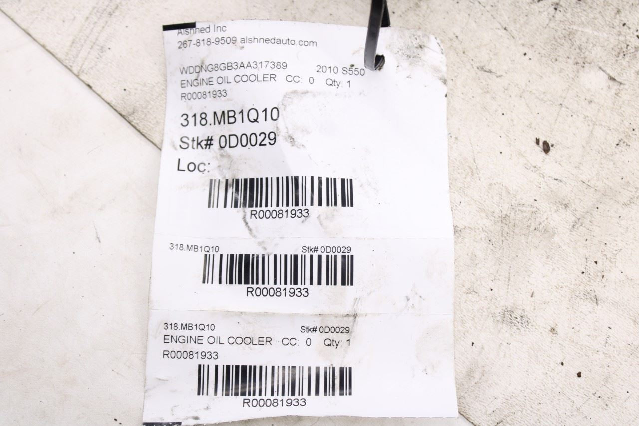 2007-2011 Mercedes-Benz S550 5.5L AWD Engine Oil Cooler 272-180-04-10 OEM9