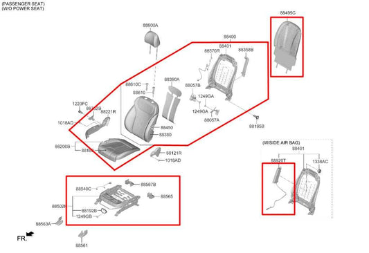 2019-2020 Hyundai Santa Fe SEL 2.4L AWD Front Passenger Right Side Seat Complete - Alshned Auto Parts