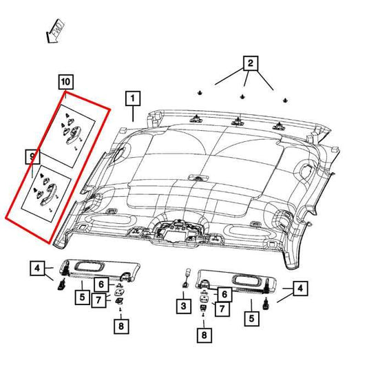 18-23 Jeep Compass RH and LH Side Roof Headliner Grab Handle Set 5VJ85PS4AA OEM - Alshned Auto Parts