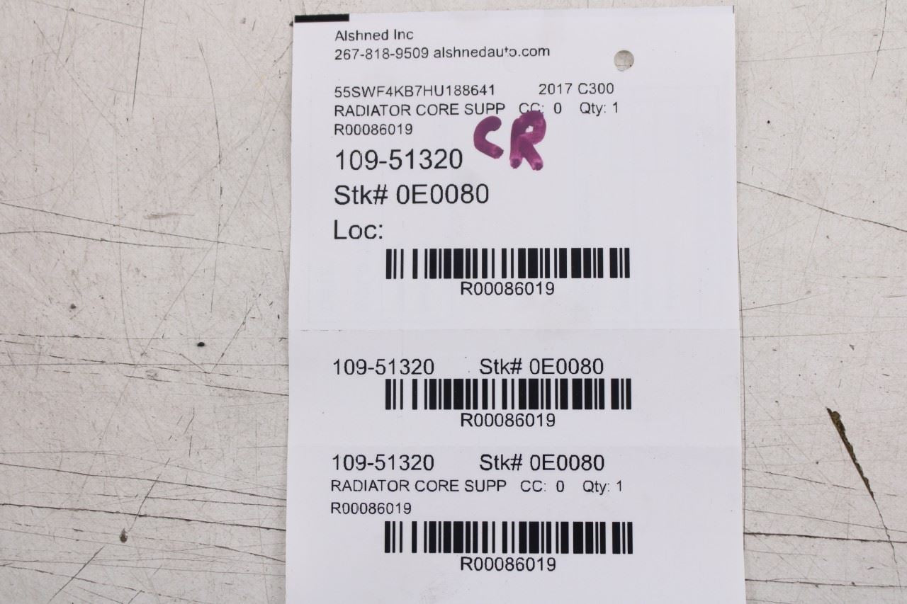 15-18 Mercedes-Benz C300 4Matic Front Radiator Core Support 2056204201 OEM *ReaD - Alshned Auto Parts