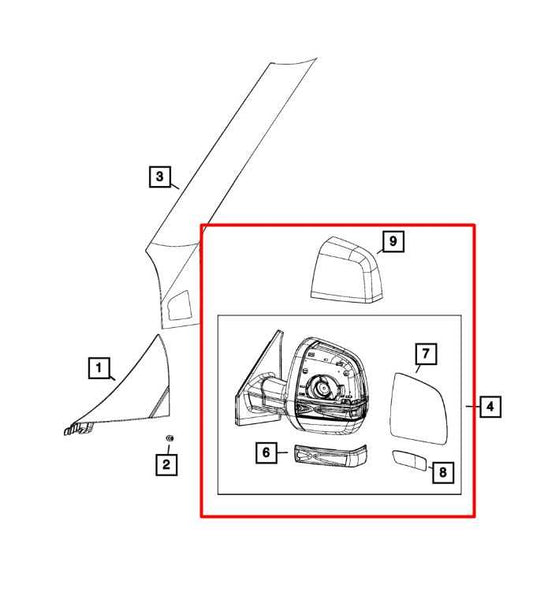 15-21 RAM Promaster City Driver Left Side Rear View Mirror 6ER58LXHAA OEM *ReaD* - Alshned Auto Parts