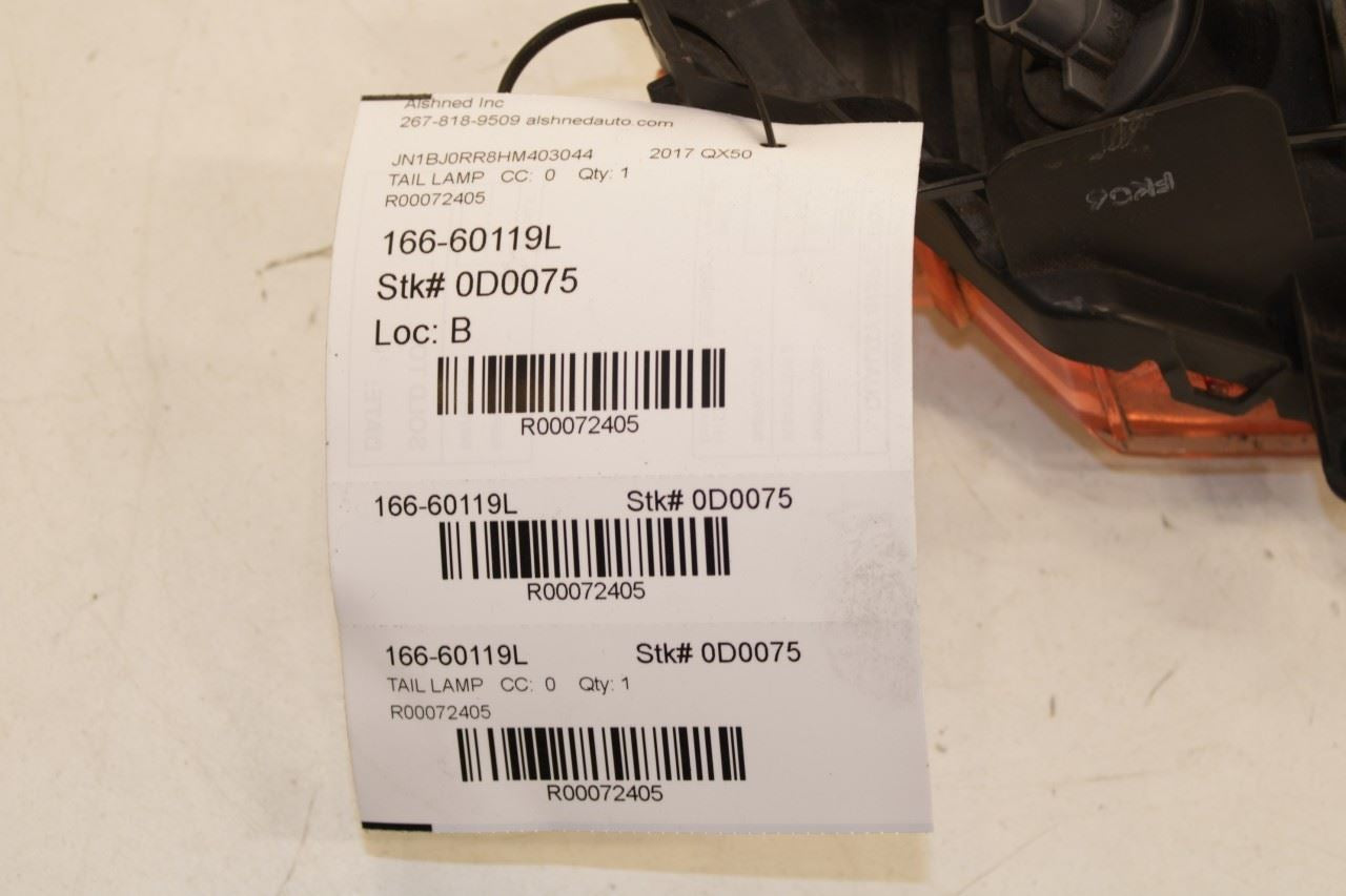 2014-2017 Infiniti QX50 Rear Left Driver Side Turn Signal Lamp 26555-1BA1C OEM - Alshned Auto Parts