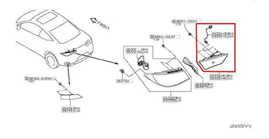 2017-2020 Infiniti Q60 Luxe Rear Left Driver Side Tail Light Lamp 26555-5CA1A - Alshned Auto Parts