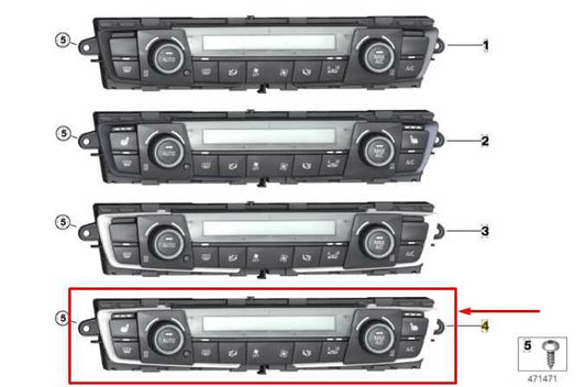 2015-16 BMW 435I Gran Coupe xDrive Radio Climate Temp Control Panel 64119363546 - Alshned Auto Parts