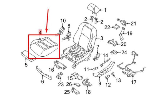 2018-2020 Nissan Maxima FR Left Driver Side Seat Lower Cushion 87370-9DJ0A OEM - Alshned Auto Parts