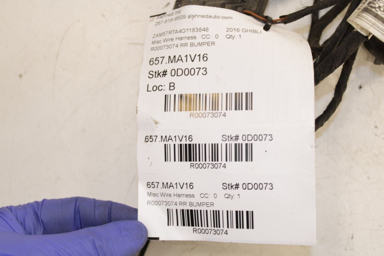 2014-16 Maserati Ghibli S Q4 Rear Bumper Wire Harness w/ Park Sensors 670033240 - Alshned Auto Parts