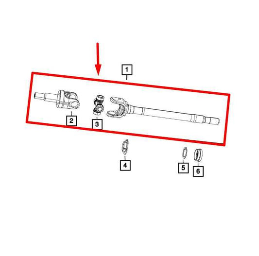 2007-2018 Jeep Wrangler Sahara 4WD Front Left Side CV Axle Shaft 68145055AA OEM - Alshned Auto Parts