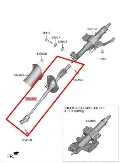 18-23 Kia Stinger GT1 3.3L Steering Column Intermediate Lower Shaft 56400-J5000 - Alshned Auto Parts