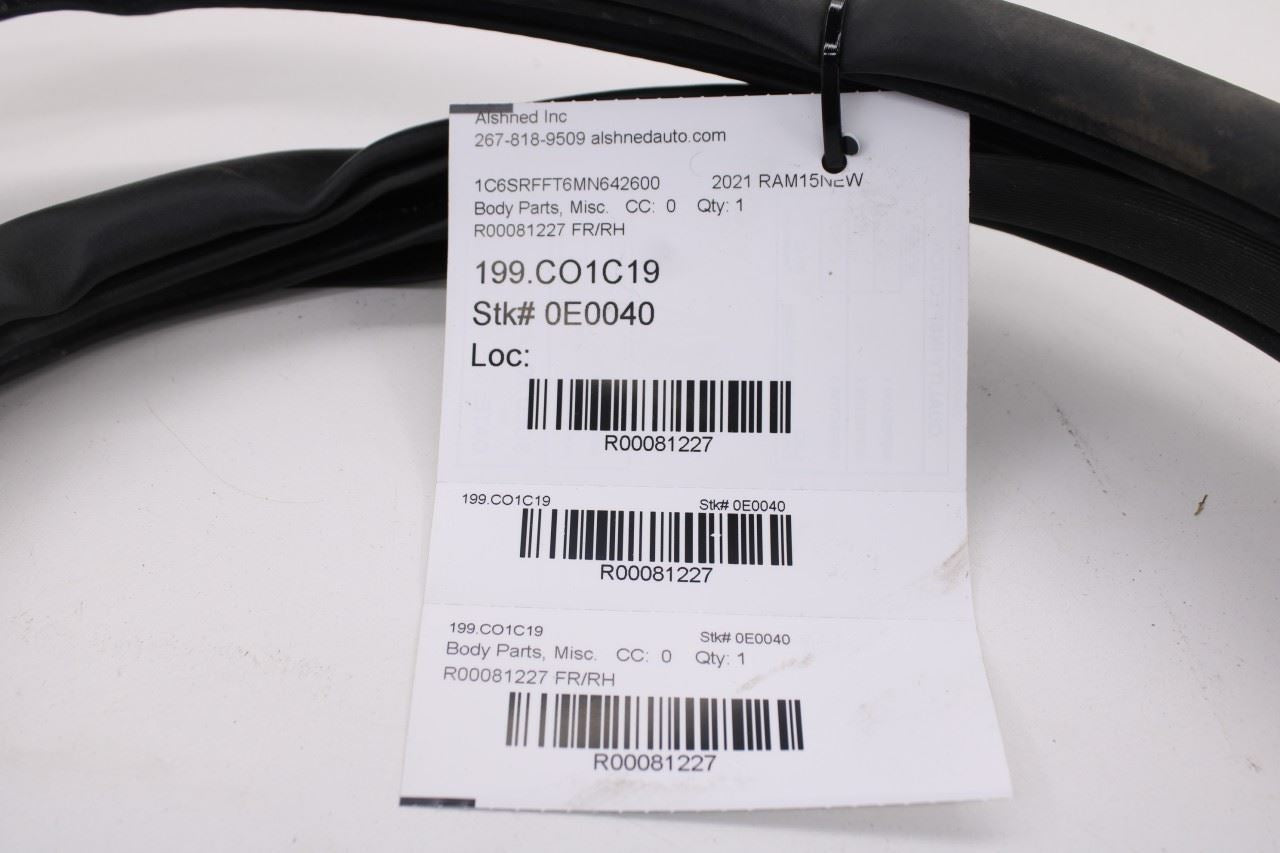 2019-26 Ram 1500 Big Horn Front Right Side Door Weatherstrip On Body 68402032AA11