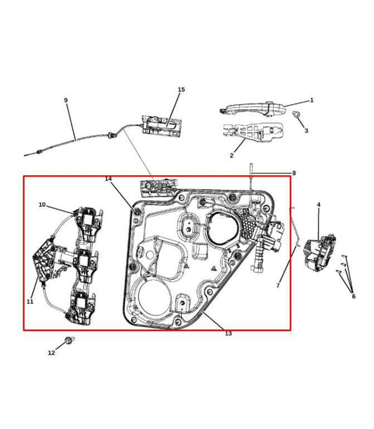 2011-22 Jeep Grand Cherokee Summit RR LH Door Window Regulator w/ Carrier Plate - Alshned Auto Parts